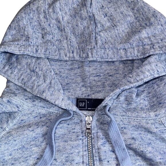 GAP Women's Light Blue Cotten Zip Up Hoodie - Size Large - Picture 5 of 6